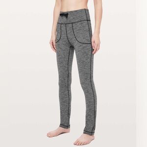 LULULEMON SKINNY WILL PANT * FULL ON LUON KNIT BLACK HEATHERED BLACK WOMEN’S 4